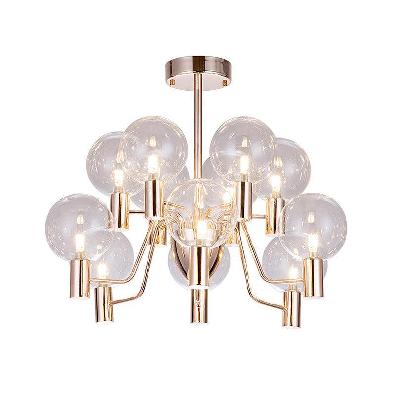 12 Bulbs Living Room Chandelier Minimalist Gold Pendant Light - Rebooters