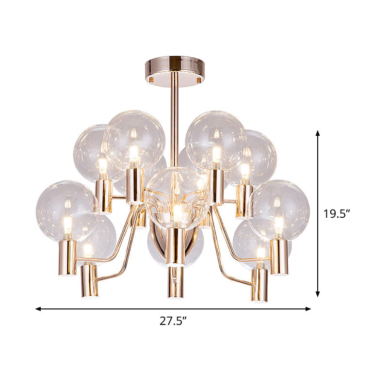 12 Bulbs Living Room Chandelier Minimalist Gold Pendant Light - Rebooters