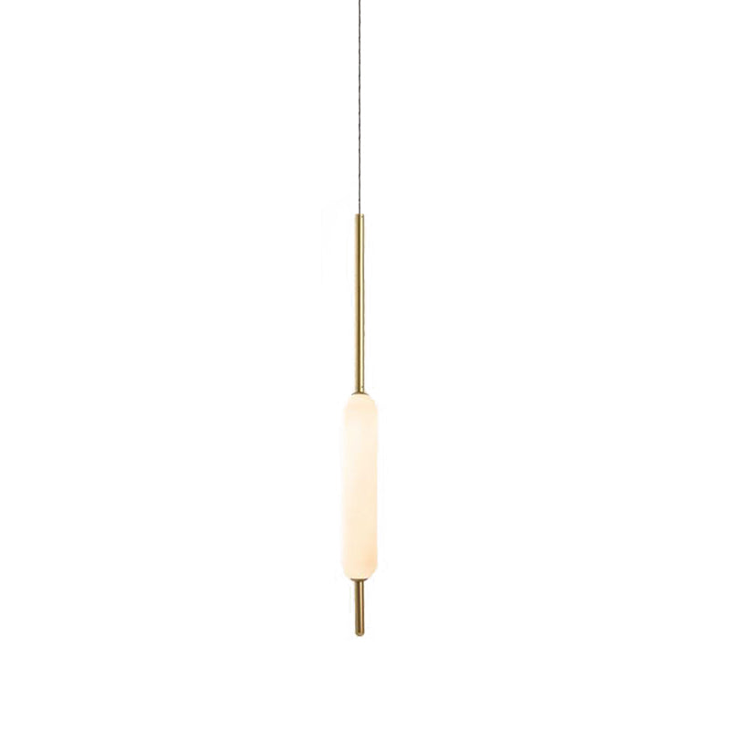 White Glass Tube Hanging Ceiling Light Modern Pendant Light - Rebooters