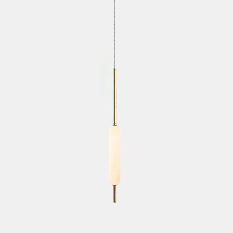 White Glass Tube Hanging Ceiling Light Modern Pendant Light - Rebooters