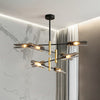 Tubular Chandelier Light Fixture Modern Smoke Gray Glass 8-Head - Rebooters