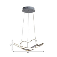 16"/19.5" Wide Grey Twisted Chandelier Lamp Modernist LED - Rebooters