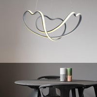 16"/19.5" Wide Grey Twisted Chandelier Lamp Modernist LED - Rebooters