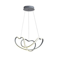 16"/19.5" Wide Grey Twisted Chandelier Lamp Modernist LED - Rebooters