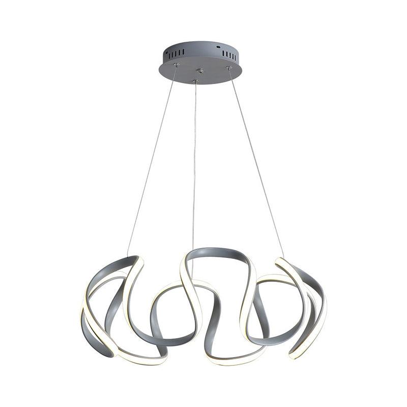 3/5/6 Lights Dining Room Chandelier with Wave Acrylic Shade - Rebooters