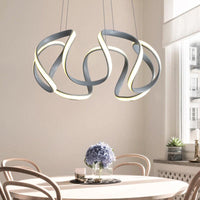 3/5/6 Lights Dining Room Chandelier with Wave Acrylic Shade - Rebooters