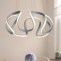 3/5/6 Lights Dining Room Chandelier with Wave Acrylic Shade - Rebooters