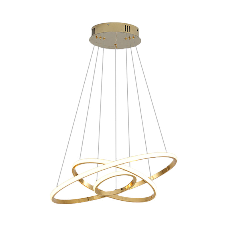 3/4 Lights Living Room Chandelier Modern Gold Chrome LED - Rebooters