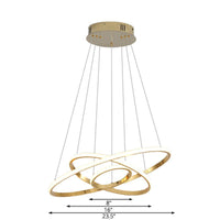 3/4 Lights Living Room Chandelier Modern Gold Chrome LED - Rebooters