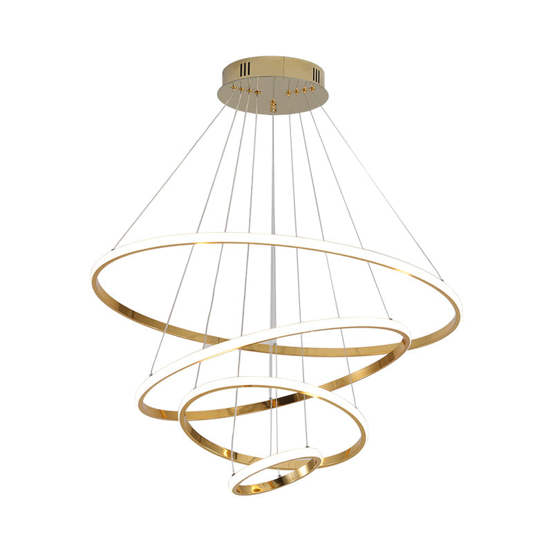 3/4 Lights Living Room Chandelier Modern Gold Chrome LED - Rebooters