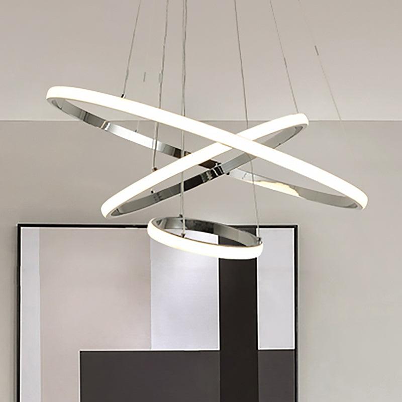 3/4 Lights Living Room Chandelier Modern Gold Chrome LED - Rebooters