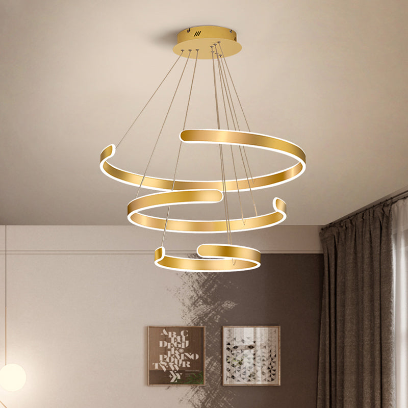 1/2/3 Lights Dining Room Chandelier with Ring Acrylic Shade - Rebooters