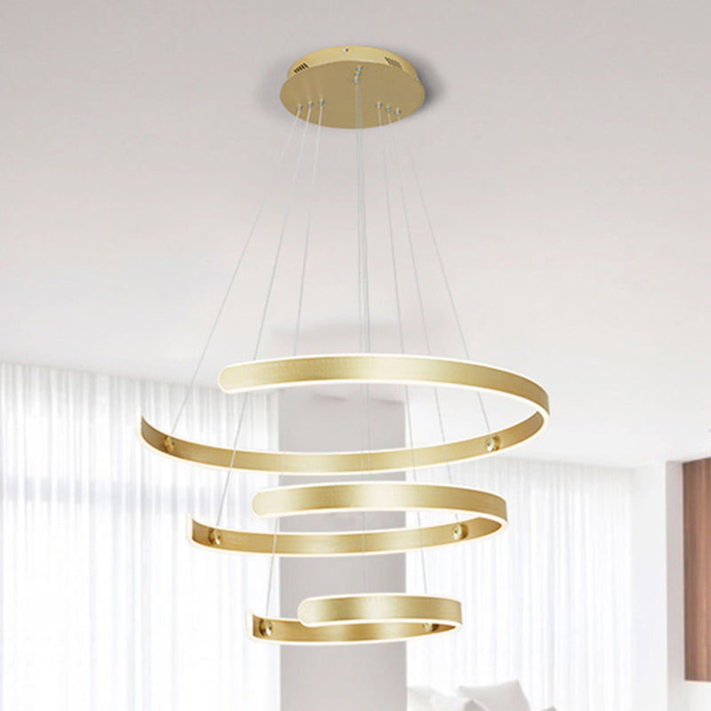 1/2/3 Lights Dining Room Chandelier with Ring Acrylic Shade - Rebooters