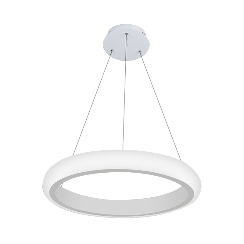 White Doughnut Chandelier Lamp Modernist Acrylic LED Pendant - Rebooters