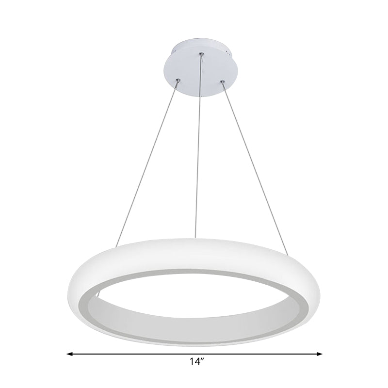 White Doughnut Chandelier Lamp Modernist Acrylic LED Pendant - Rebooters