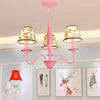 Contemporary Pink Metal Hanging Light Chandelier for Girls - Rebooters