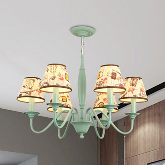 Nursing Room Tower Flower Chandelier Metal Macaron Green Light - Rebooters