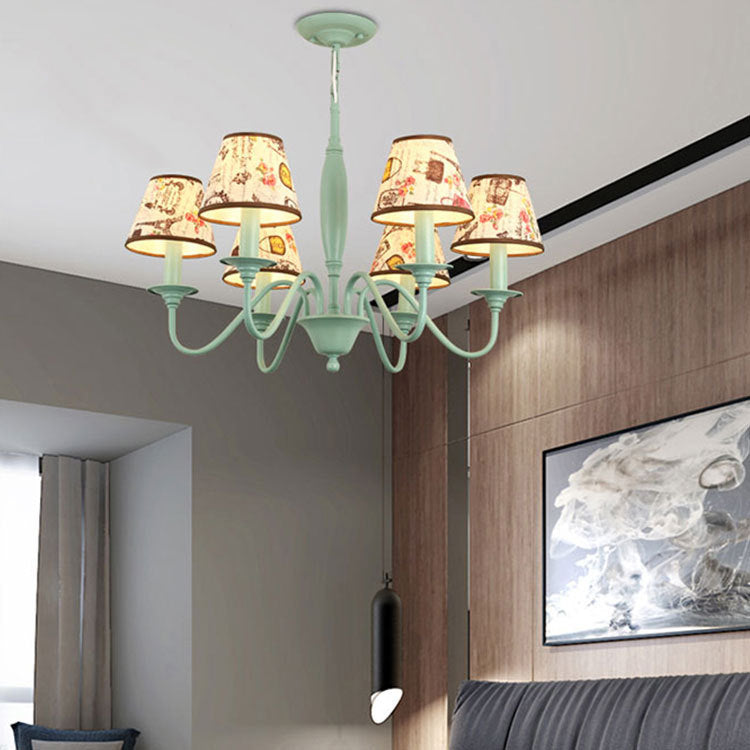 Nursing Room Tower Flower Chandelier Metal Macaron Green Light - Rebooters