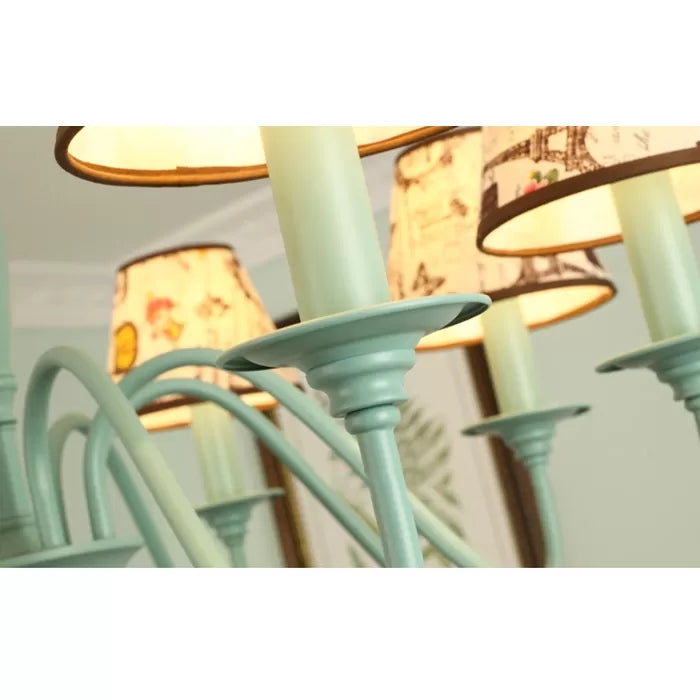 Nursing Room Tower Flower Chandelier Metal Macaron Green Light - Rebooters