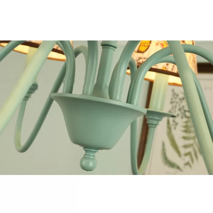 Nursing Room Tower Flower Chandelier Metal Macaron Green Light - Rebooters