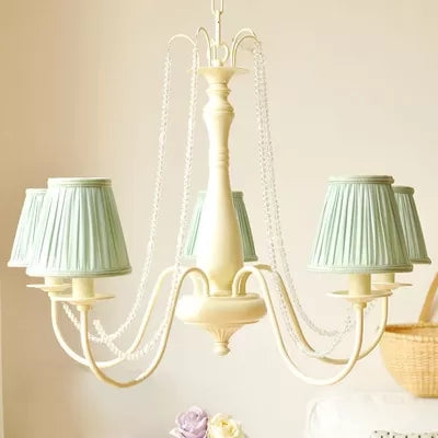 Fold Tapered Shade Chandelier 5 Lights Macaron Style Pendant - Rebooters