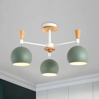 Macaron Colored Orb Chandelier 3 Heads Nordic Pendant - Rebooters