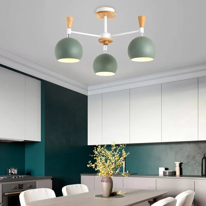 Macaron Colored Orb Chandelier 3 Heads Nordic Pendant - Rebooters