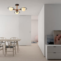 Milk Glass Spherical Shade Chandelier Kitchen 3 Lights - Rebooters