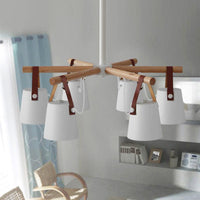 Barrel Living Room Chandelier Metal 6 Lights White Radial Lamp - Rebooters