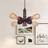 Copper Radial Pipe Hanging Lighting Industrial Iron Chandelier - Rebooters