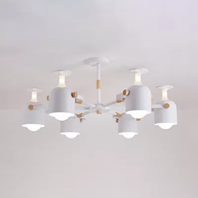 Macaron Colored Goblet Chandelier 6 Heads Nordic Light - Rebooters