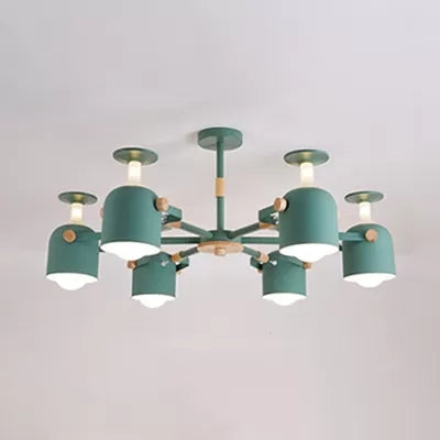 Macaron Colored Goblet Chandelier 6 Heads Nordic Light - Rebooters