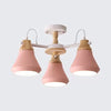 Metal Urn Shaped Suspension Light Kindergarten Macaron Style Chandelier in Pink - Rebooters