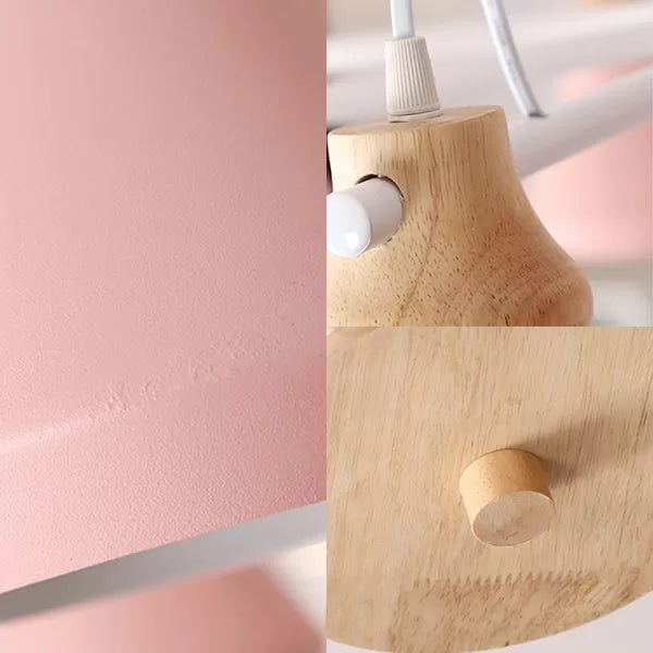 Metal Urn Shaped Suspension Light Kindergarten Macaron Style Chandelier in Pink - Rebooters