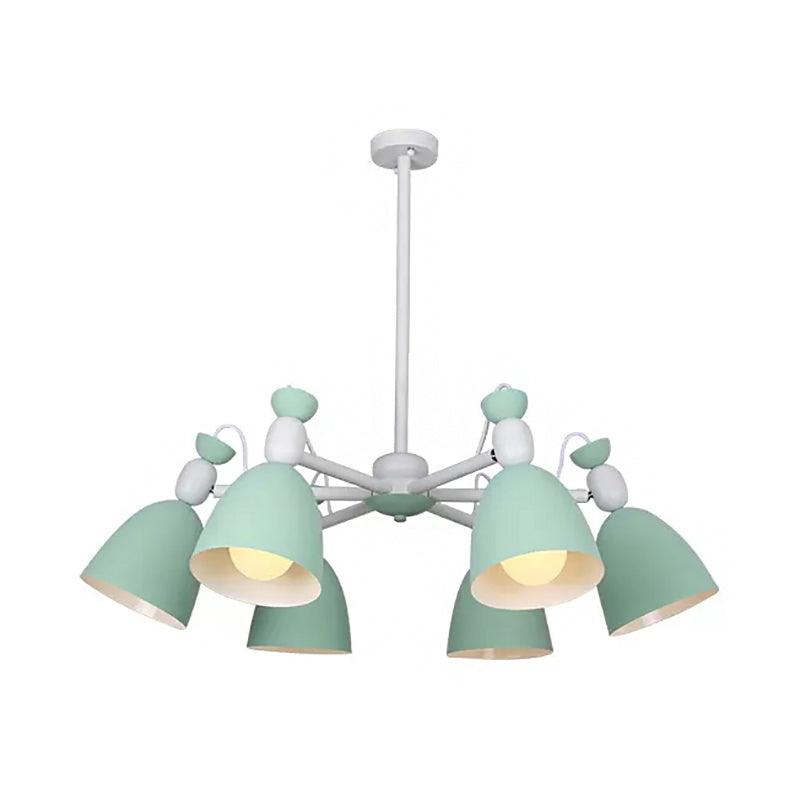 6 Lights Domed Ceiling Pendant Nordic Metal Chandelier - Rebooters