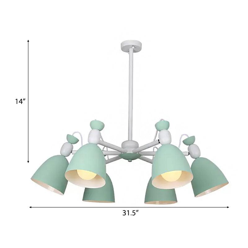 6 Lights Domed Ceiling Pendant Nordic Metal Chandelier - Rebooters