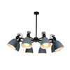 Domed Shade Living Room Chandelier Metal 6 Lights Macron Loft - Rebooters