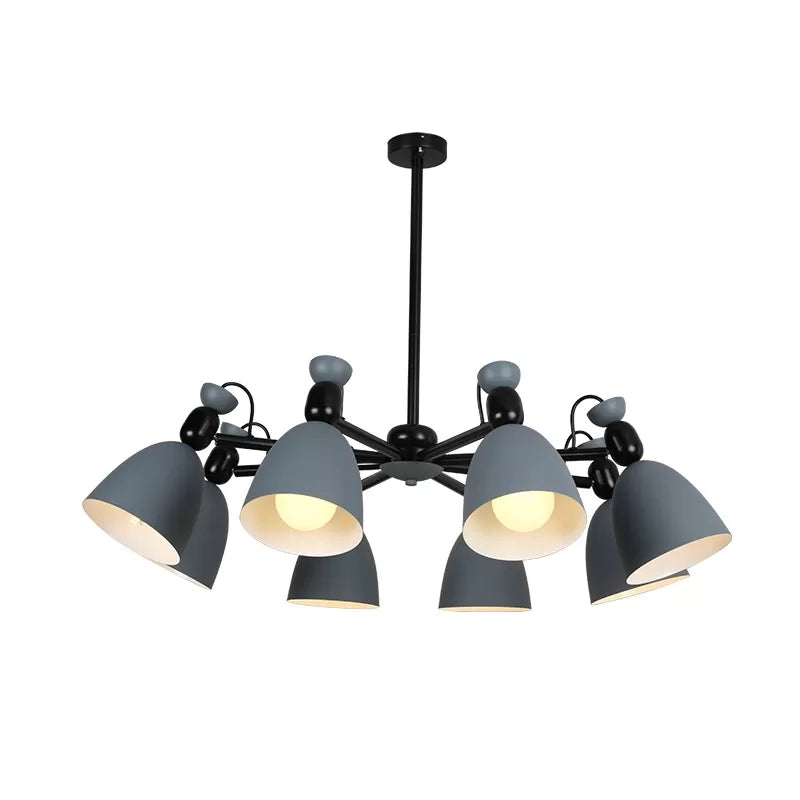 Domed Shade Living Room Chandelier Metal 6 Lights Macron Loft - Rebooters