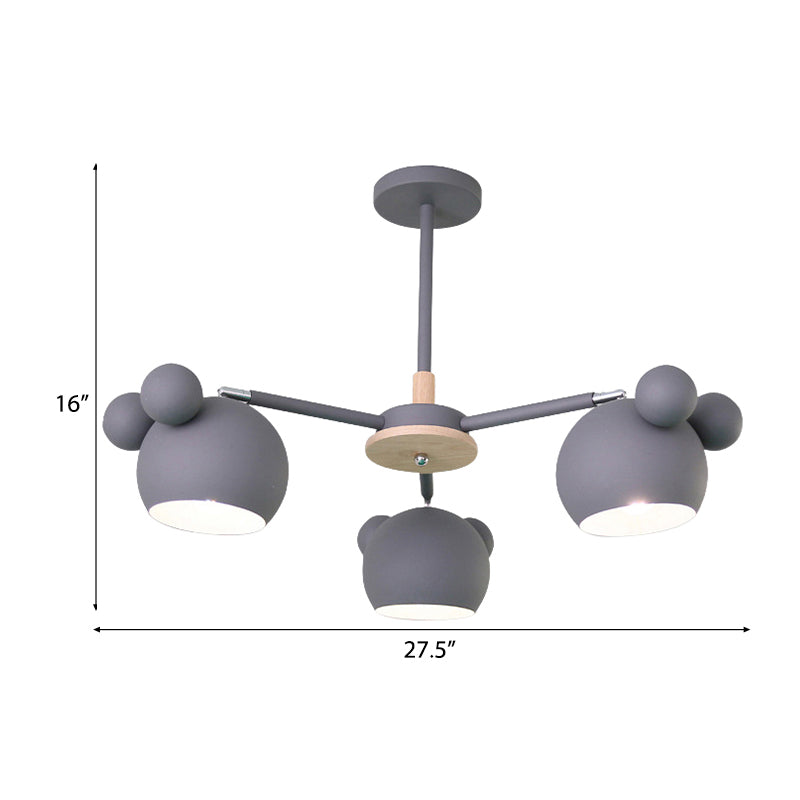 Dining Room Mouse Hanging Light Metal Three Bulbs Chandelier - Rebooters