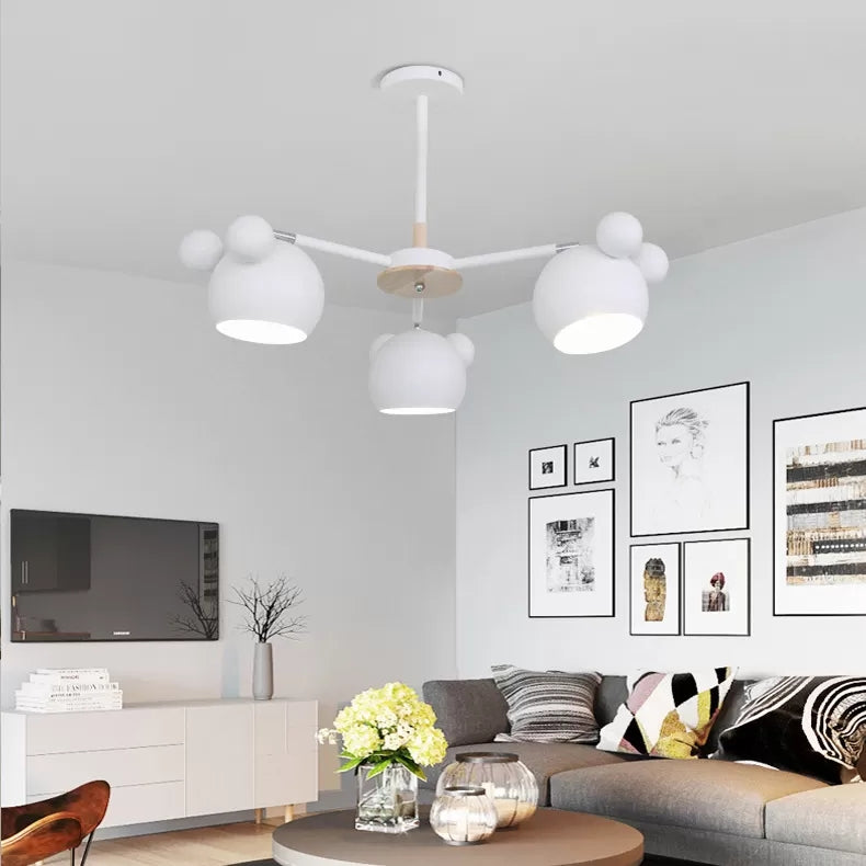 Dining Room Mouse Hanging Light Metal Three Bulbs Chandelier - Rebooters
