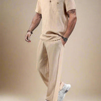 Comfortable Solid Color Casual Men Set for Summer Rebooters - mens 2 piece set