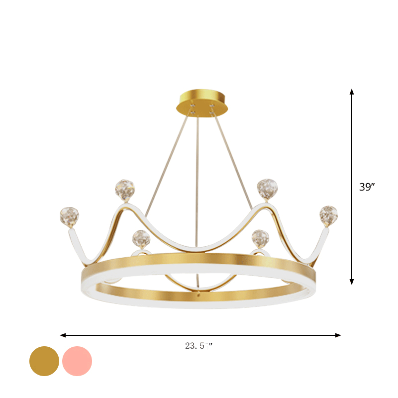 Metallic Crown Hanging Pendant Nordic Style LED Chandelier - Rebooters