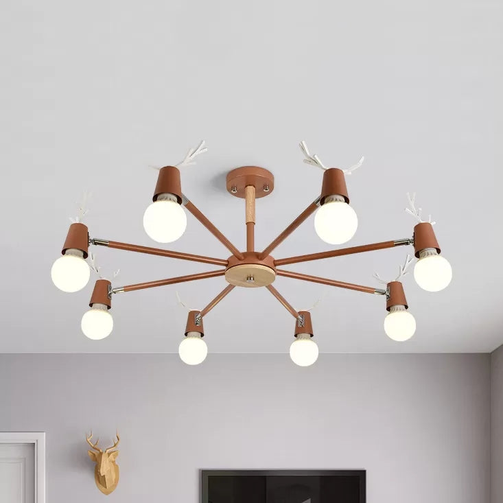 Sweet Cone Game Room Chandelier Metal 8 Lights Macaron Light - Rebooters