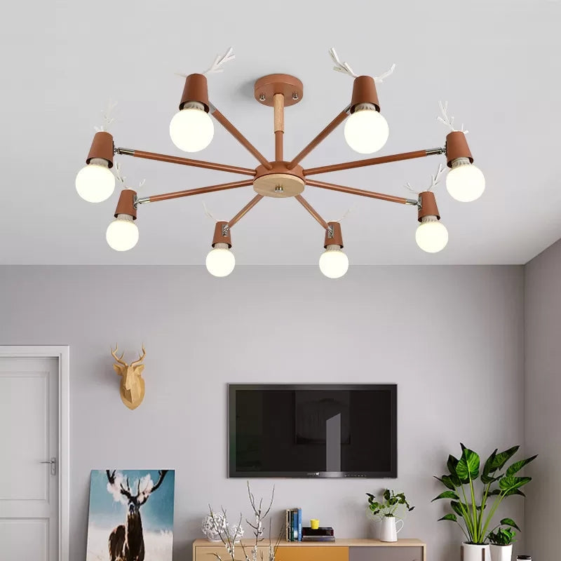 Sweet Cone Game Room Chandelier Metal 8 Lights Macaron Light - Rebooters