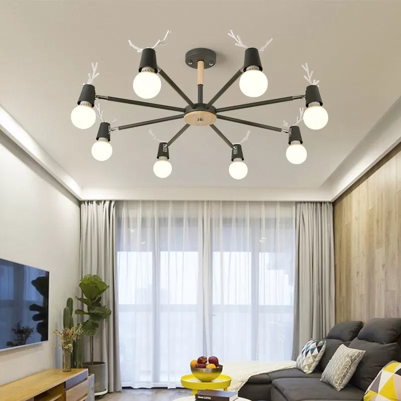 Sweet Cone Game Room Chandelier Metal 8 Lights Macaron Light - Rebooters