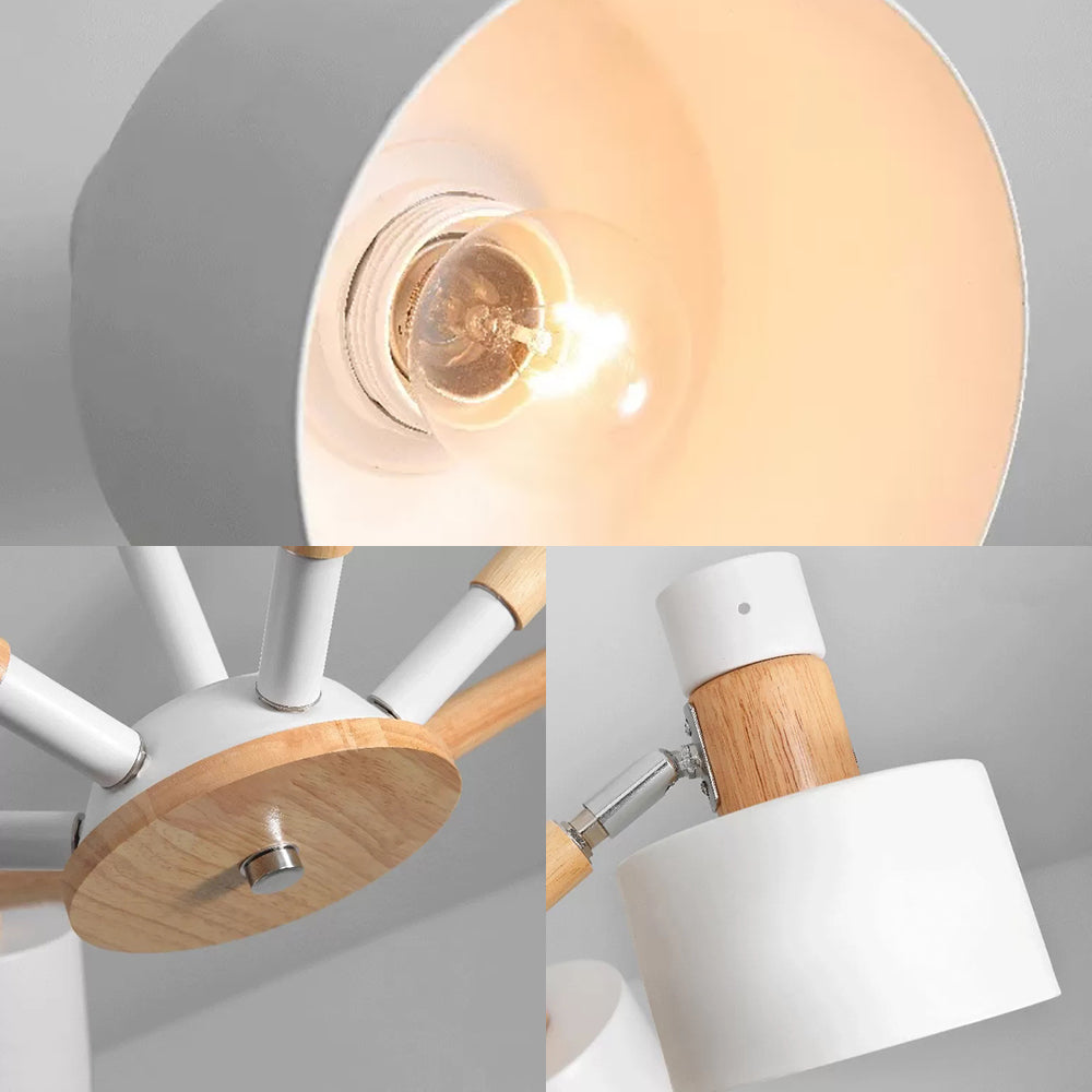 Macaron Round Shade Semi Flushmount Light Metal 8 Lights Ceiling Light for Kindergarten - Rebooters