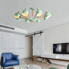 Macaron Round Shade Semi Flushmount Light Metal 8 Lights Ceiling Light for Kindergarten - Rebooters