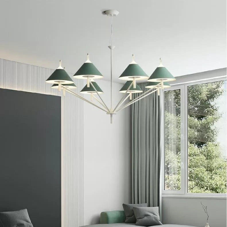 Macaron Style Conical Chandelier Pendant Light for Study Room - Rebooters