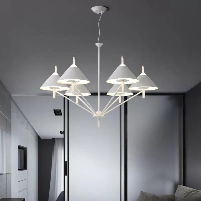 Macaron Style Conical Chandelier Pendant Light for Study Room - Rebooters