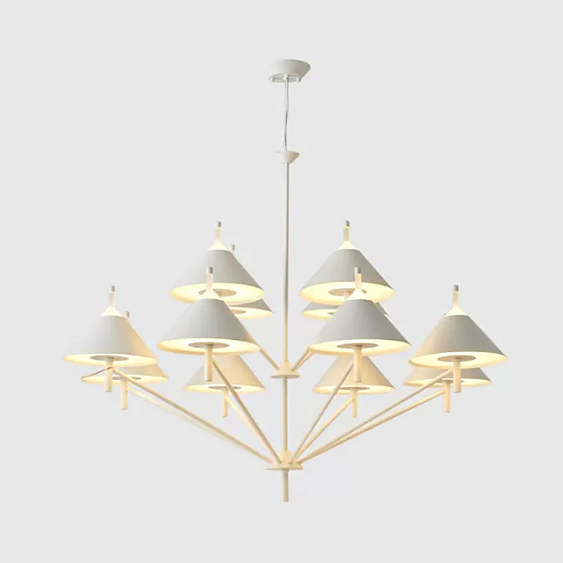 Macaron Style Conical Chandelier Pendant Light for Study Room - Rebooters